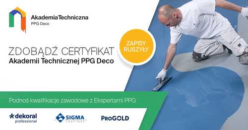 Zapraszamy fachowców wykonujących wykończenia wnętrz na Certyfikujące Szkolenia Akademii Technicznej PPG Deco